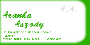 aranka aszody business card