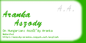 aranka aszody business card